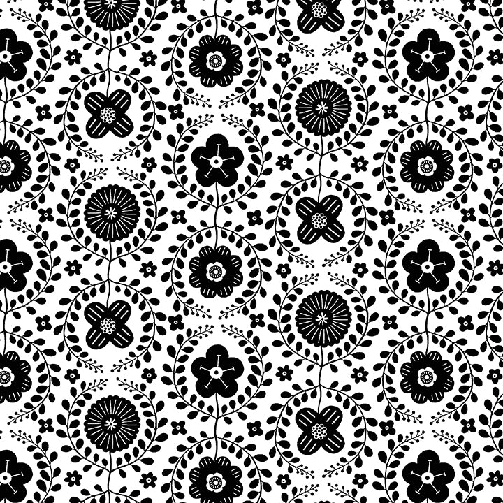 Jelly Roll Quilt Fabric | Black White and Bloom | 40 Pieces