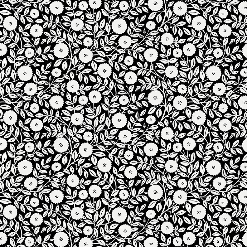 Jelly Roll Quilt Fabric | Black White and Bloom | 40 Pieces