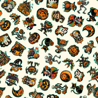 Precut Fabric Fat Quarters Happy Haunting by Morris Creative Group for QT Fabrics - 13 Fat Quarters