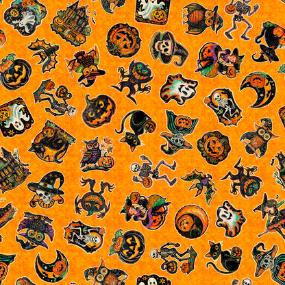 Precut Fabric Fat Quarters Happy Haunting by Morris Creative Group for QT Fabrics - 13 Fat Quarters