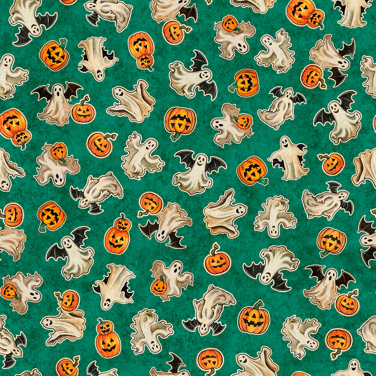 Precut Fabric Fat Quarters Happy Haunting by Morris Creative Group for QT Fabrics - 13 Fat Quarters