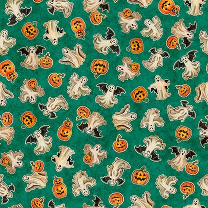 Precut Fabric Fat Quarters Happy Haunting by Morris Creative Group for QT Fabrics - 13 Fat Quarters