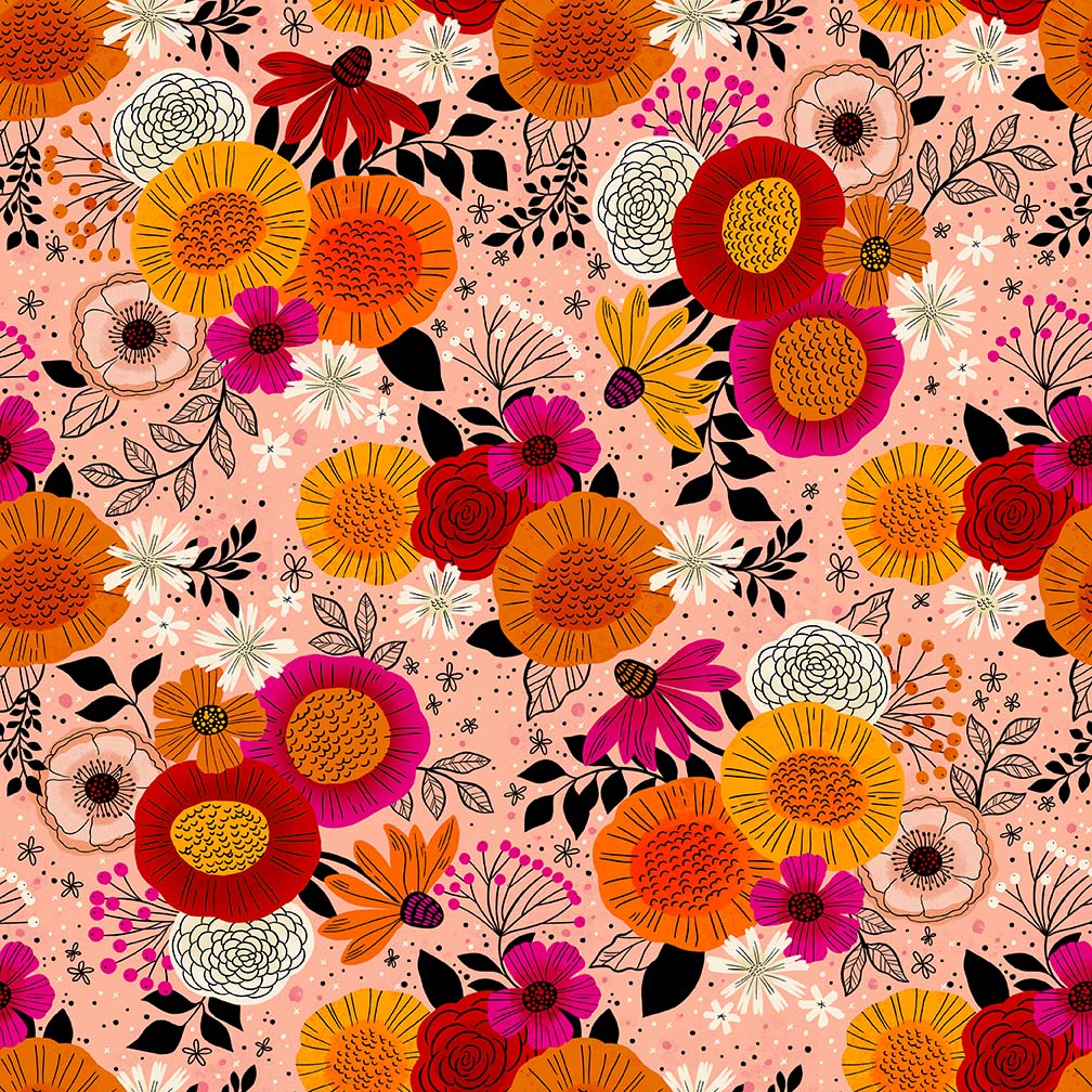 Layer Cake Quilting Fabric Blooms of Joy Collection QT Fabrics - 42 Pieces