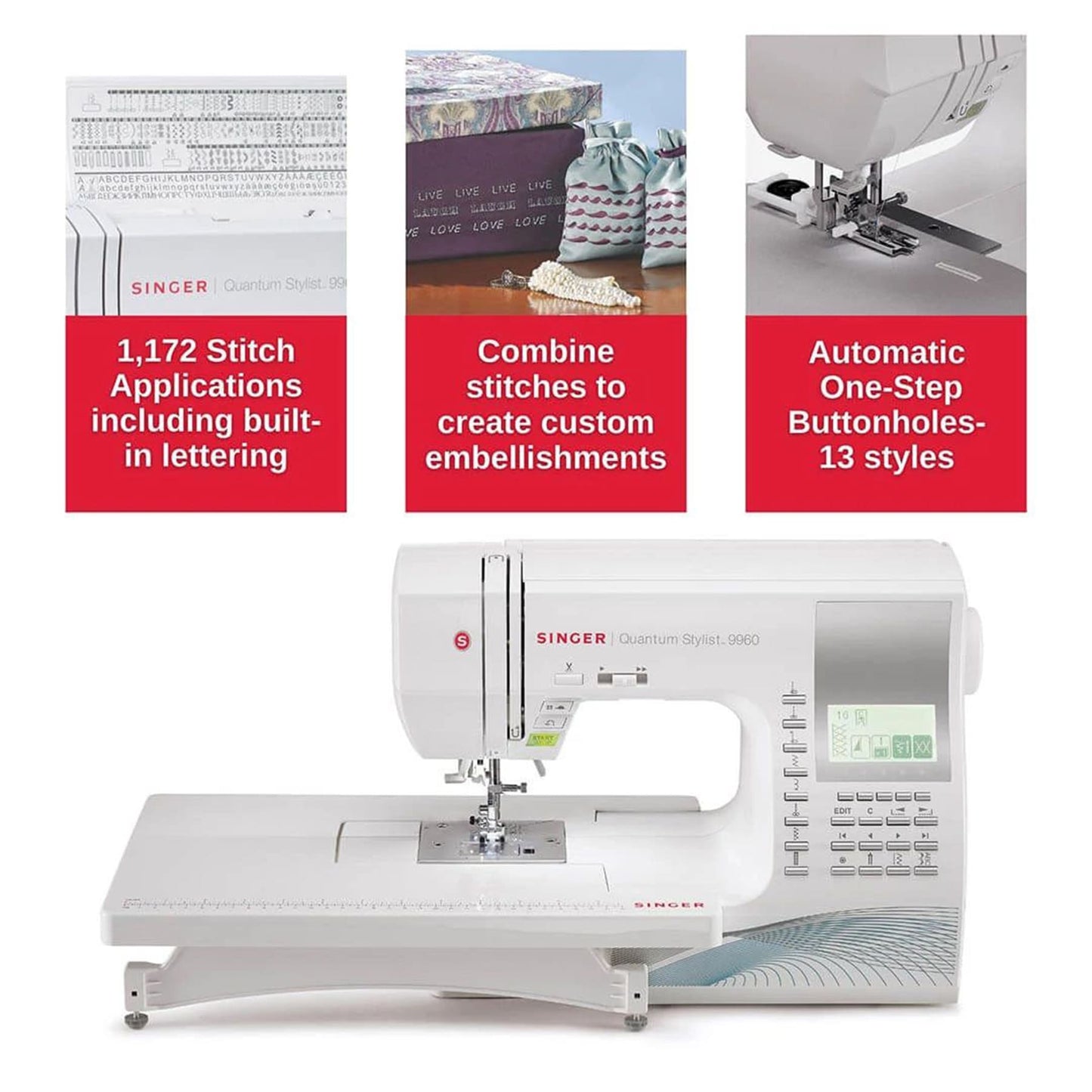 SINGER® Quantum Stylist 9960 Sewing Machine with Extension Table