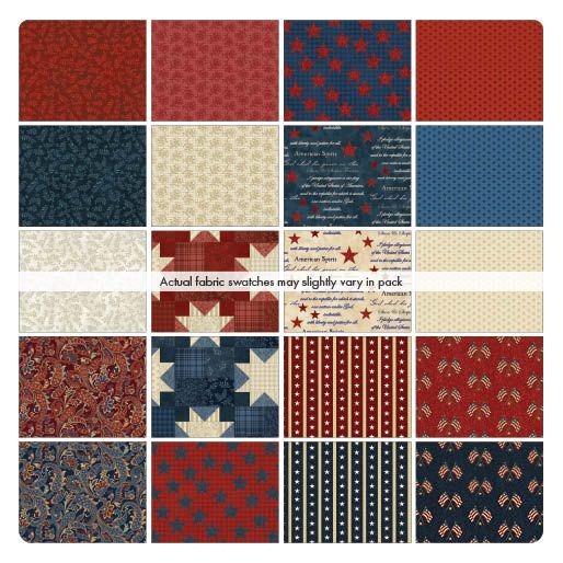 Precut Fabric Layer Cake American Spirit Collection by Cheryl Haynes for Benartex Traditions - 10" Squares