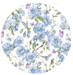 43-44" Wide ANTHEMY BLUE Floral Quilt Fabric from Judy's Bloom Collection by Eleanor Burns for Benartex - Sold by the Yard