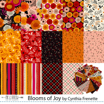 Fat Quarter Bundle Quilting Fabric Blooms of Joy Collection QT Fabrics - 14 Fat Quarters