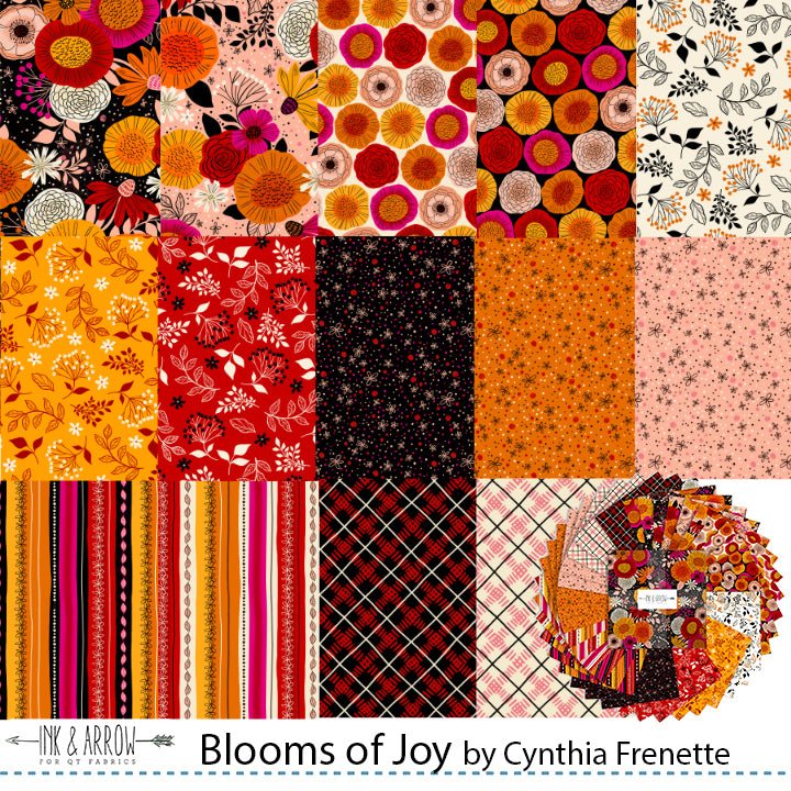 Layer Cake Quilting Fabric Blooms of Joy Collection QT Fabrics - 42 Pieces