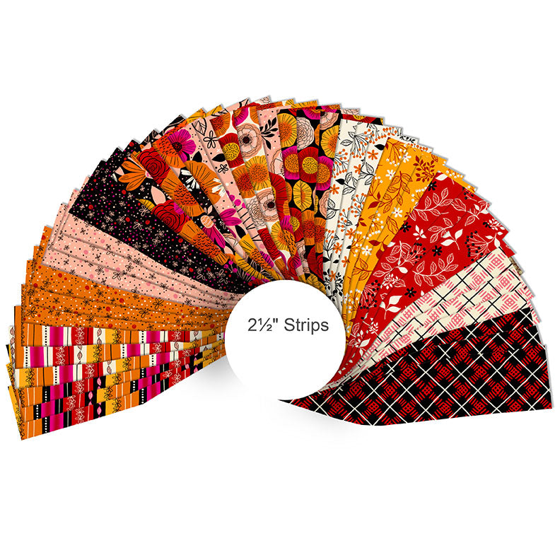 Jelly Roll Quilting Fabric Blooms of Joy Collection QT Fabrics - 40 Pieces