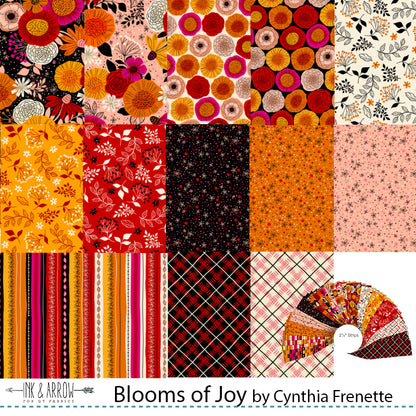 Jelly Roll Quilting Fabric Blooms of Joy Collection QT Fabrics - 40 Pieces
