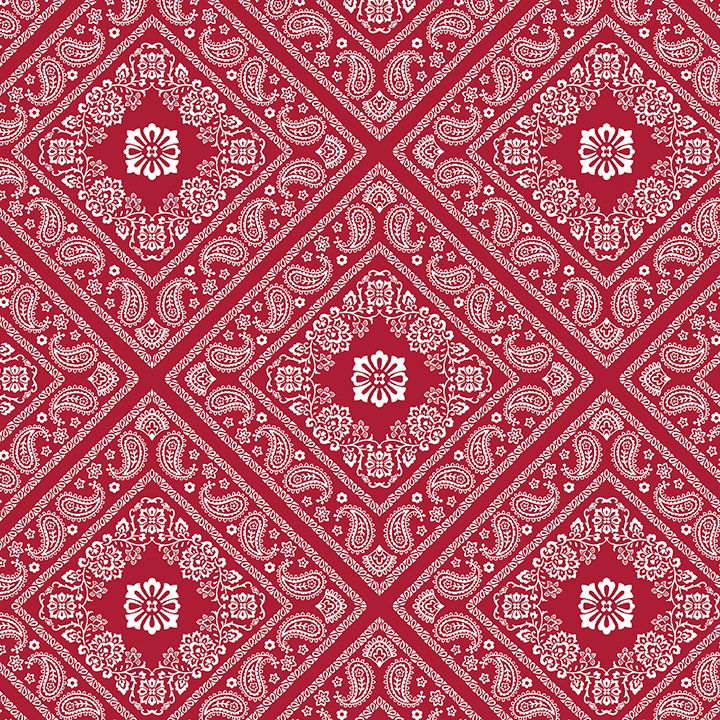 BANDANA MEDLEY by Rock Star Sewing for Benartex 8 Fat Quarter Fabric Bundle (Red Bundle) - 8 Different Fat Quarters