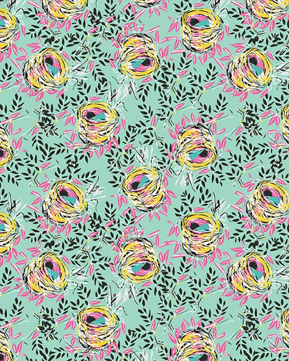 14 Fabric Fat Quarter Bundle - Bird Watch Collection by Olivia Klue and Tina Givens for Benartex