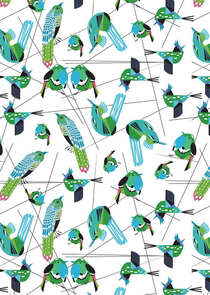 14 Fabric Fat Quarter Bundle - Bird Watch Collection by Olivia Klue and Tina Givens for Benartex