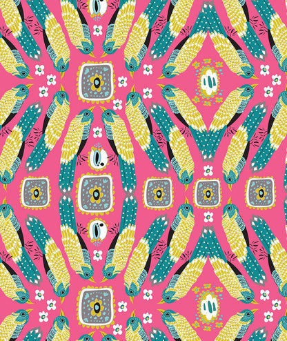 14 Fabric Fat Quarter Bundle - Bird Watch Collection by Olivia Klue and Tina Givens for Benartex