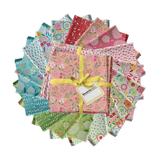 18 Fabric Fat Quarter Bundle - Blooming Color I Collection by Wolff Paper for Benartex