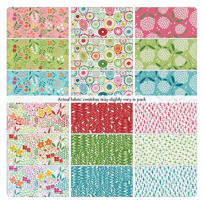 18 Fabric Fat Quarter Bundle - Blooming Color I Collection by Wolff Paper for Benartex