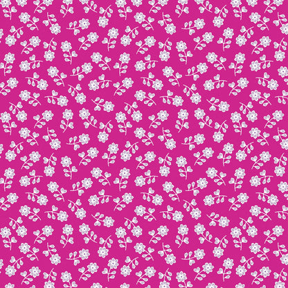 Fabric 6 Yard Bundle BLOOMING DENIM (PINK) by Cherry Guidry for Benartex - Quilt Shop Quality - 6 Different 1 Yard Cuts