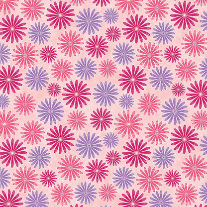 Fabric 6 Yard Bundle BLOOMING DENIM (PINK) by Cherry Guidry for Benartex - Quilt Shop Quality - 6 Different 1 Yard Cuts