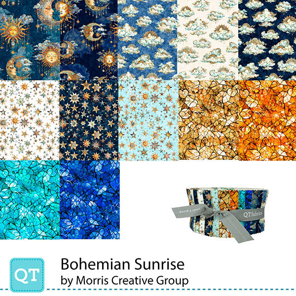 Precut Fabric Jelly Roll Bohemian Sunrise Collection by Morris Creative Group for QT Fabrics - 2 1/2" Strips