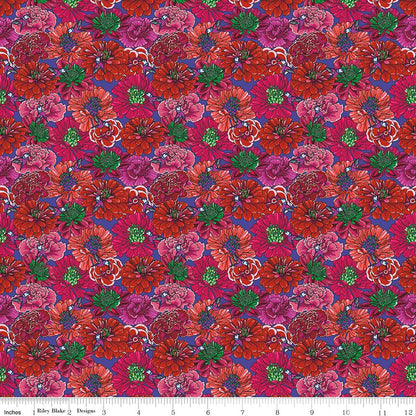 3 Yard Precut Bundle Pink Orange Botanic Blast Collection by Sew Yeah Quilting for Riley Blake Designs - (3) 1 Yard Cuts