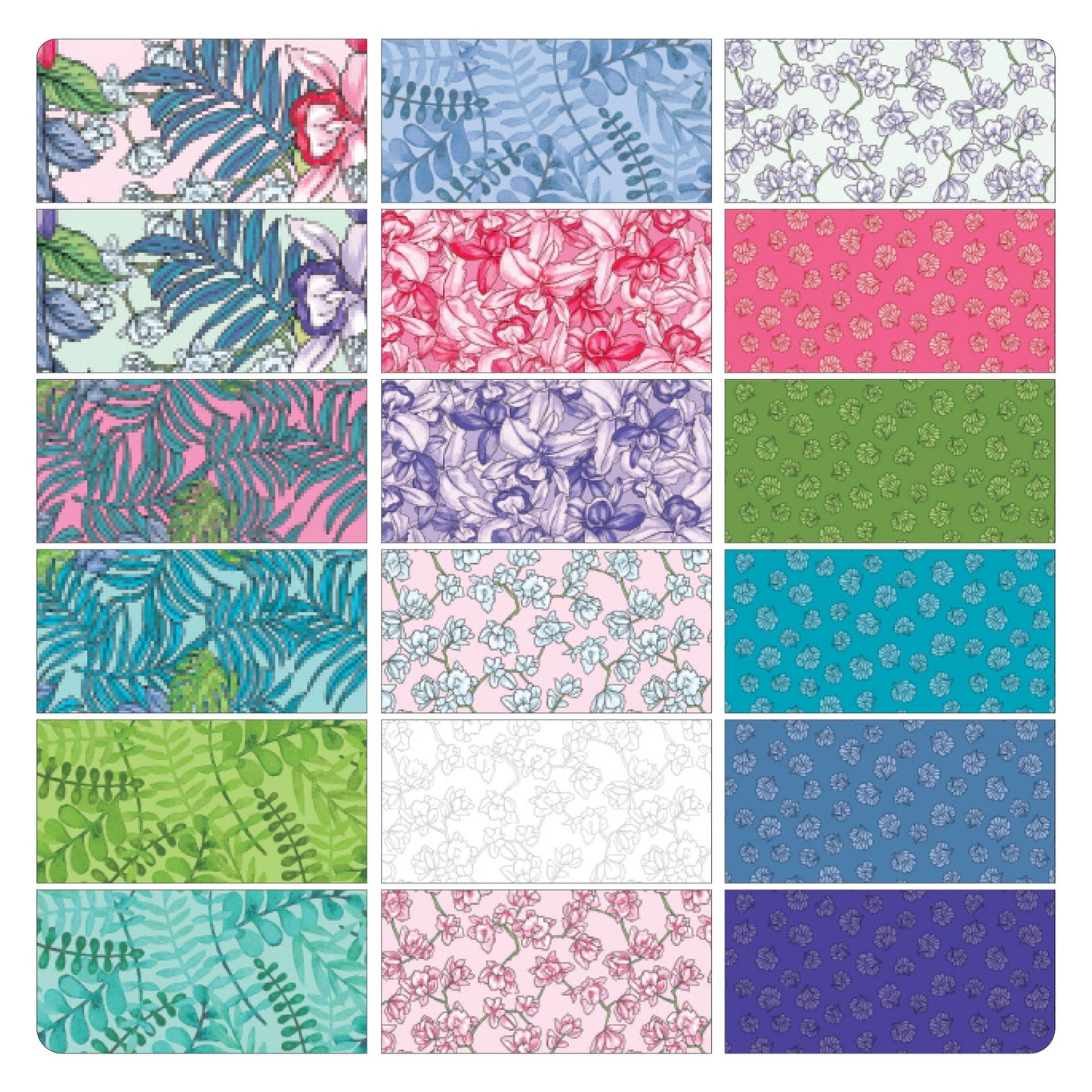 Precut Fabric Jelly Roll Botanical Radiants Collection by Quilt in a Day for Benartex Traditions - 2 1/2" Strips