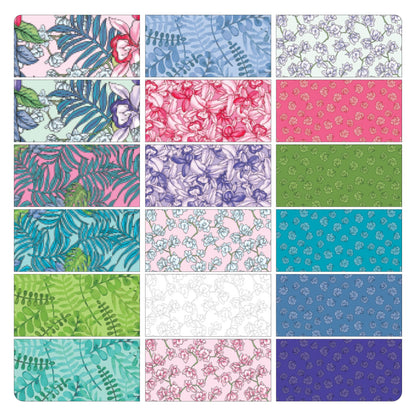 Precut Fabric Jelly Roll Botanical Radiants Collection by Quilt in a Day for Benartex Traditions - 2 1/2" Strips