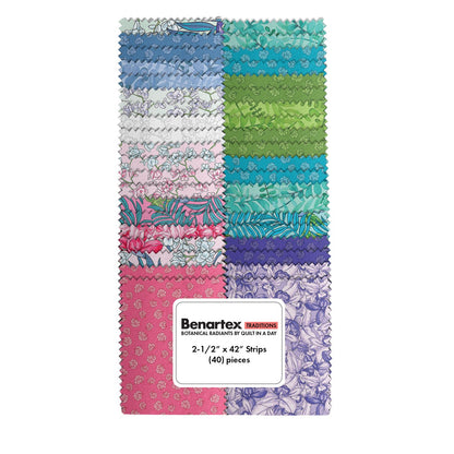Precut Fabric Jelly Roll Botanical Radiants Collection by Quilt in a Day for Benartex Traditions - 2 1/2" Strips