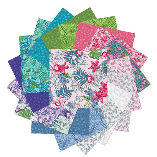 Precut Fabric Layer Cake Botanical Radiants by Quilt in a Day for Benartex Traditions - 10" Fabric Squares