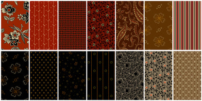 Precut Fabric Fat Quarter Bundle Bridgeport Collection by Jo Morton for Andover Fabrics - 28 Different Fat Quarters