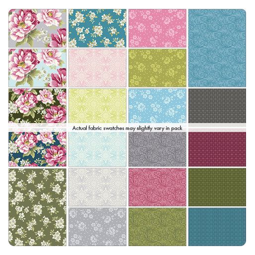 Fabric Layer Cake CAMELLIA by Jackie Robinson for Benartex - 10" Squares