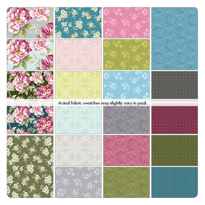 Fabric Layer Cake CAMELLIA by Jackie Robinson for Benartex - 10" Squares