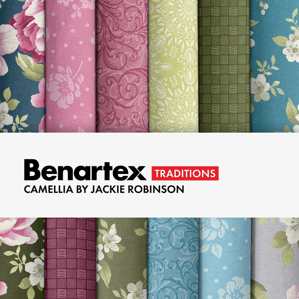 Fabric Design Roll CAMELLIA by Jackie Robinson Strip-Pies by Benartex - 2 1/2" Wide Strips - Quilt Fabric