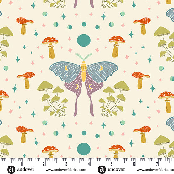 Precut Fabric Fat Quarter Pack Celestial Garden Collection by Alexandra Bordallo for Andover Fabrics - 26 Fat Quarters