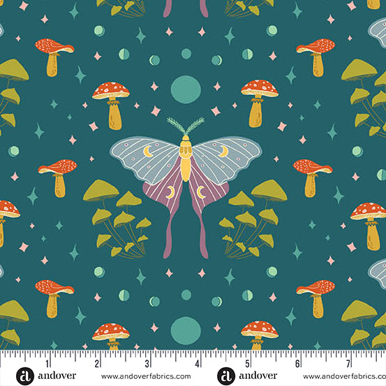 Precut Fabric Fat Quarter Pack Celestial Garden Collection by Alexandra Bordallo for Andover Fabrics - 26 Fat Quarters