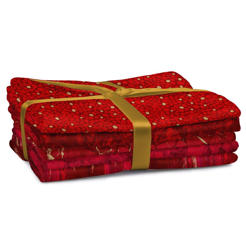 5 Fabric Fat Quarter Bundle - Christmas Blends by Fabric Editions