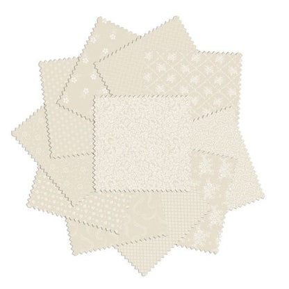 Precut Fabric Charm Pack - Classic Keepsakes Ecru Benartex Traditions by Kanvas - 5" Fabric Squares