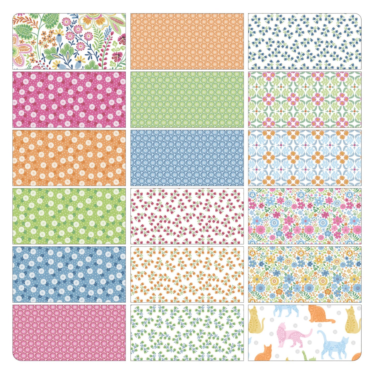 Fabric Layer Cake Color It Sunshine by Cherry Guidry for Benartex Contempo - 10" Squares