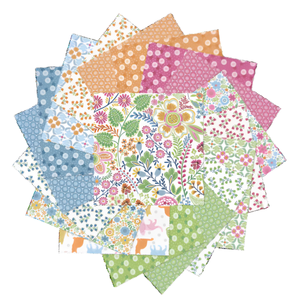 Fabric Layer Cake Color It Sunshine by Cherry Guidry for Benartex Contempo - 10" Squares