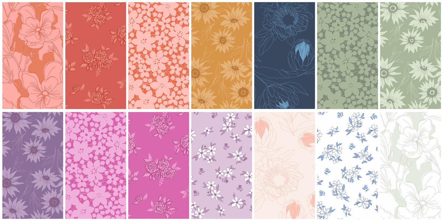 Precut Fabric Charm Pack Color Me Whispered | Andover - 5" Squares | 42 Pieces