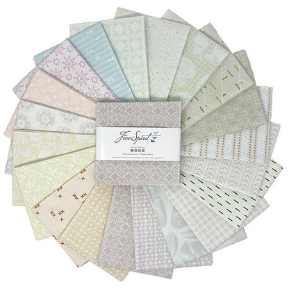 Precut Fabric Charm Pack Complements Basics by Sew Kind of Wonderful for Free Spirit Fabrics - 5" Fabric Squares