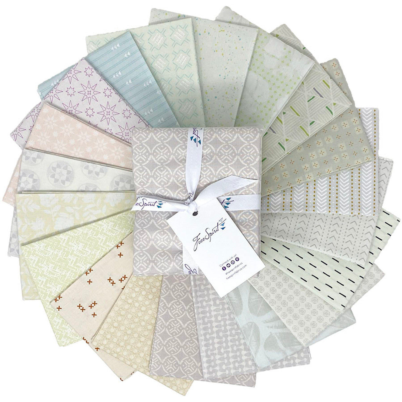 Quilting Fabric Fat Quarter Bundle Complements Free Spirit Basics - 20 Fat Quarter Fabrics