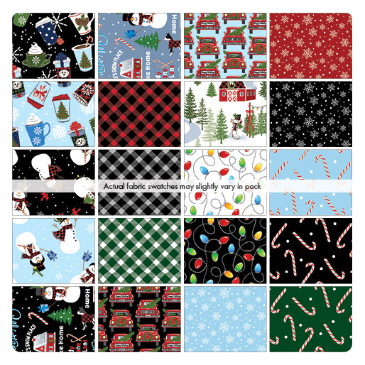 Holiday Fabric Layer Cake Country Christmas by Benartex Kanvas Studio - 10" Squares