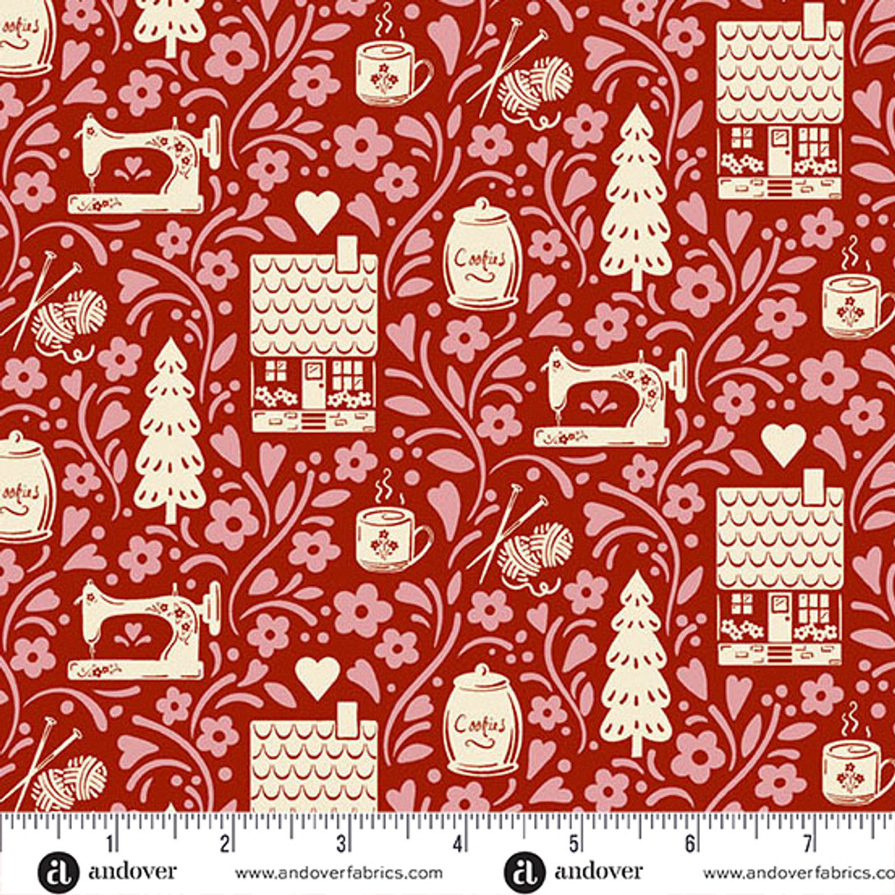 Layer Cake Quilting Fabrics Cozy House | Andover - 10" Squares | 42 Pieces