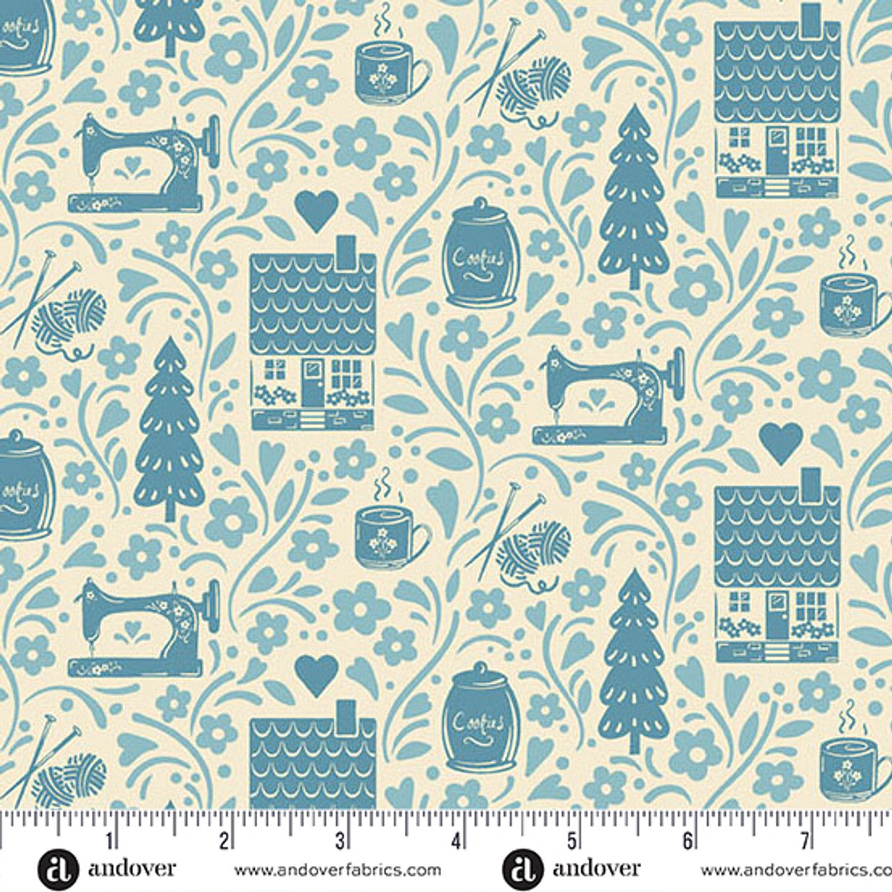 Layer Cake Quilting Fabrics Cozy House | Andover - 10" Squares | 42 Pieces