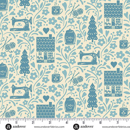 Layer Cake Quilting Fabrics Cozy House | Andover - 10" Squares | 42 Pieces