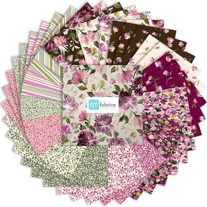 Layer Cake Quilting Fabric Dahlia Dreams Collection QT Fabrics - 42 Pieces