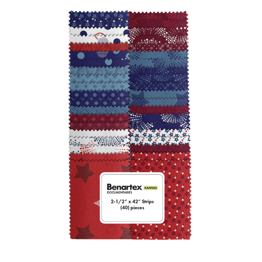 Precut Fabric Jelly Roll Documentaries Collection by Benartex Kanvas - 2 1/2" Strips