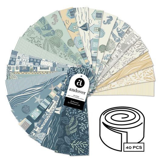 Quilting Fabrics Driftwood Jelly Roll | Andover | 40 Pieces