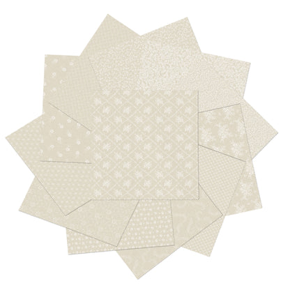 Precut Fabric Layer Cake - Classic Keepsakes Ecru Quilting Fabrics - 10" Fabric Squares
