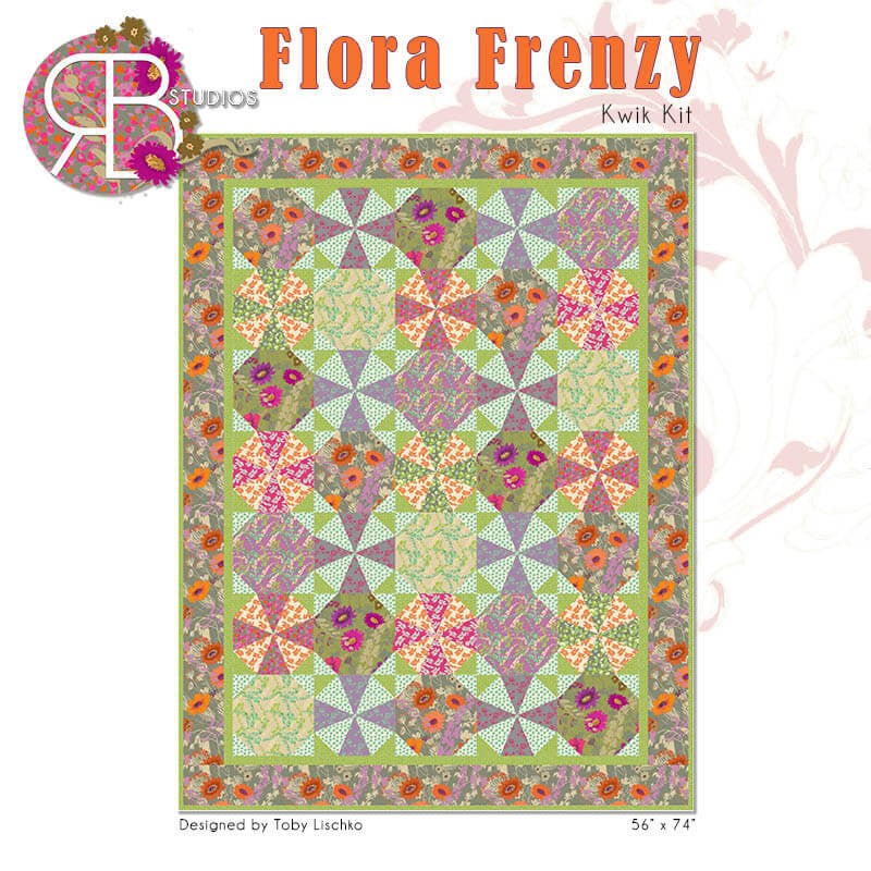 Everglades by Nel Whatmore FLORA FRENZY Complete Pre-Cut Quilt Kit by Toby Lischko for RB Studios - 56" X 74"